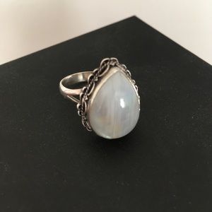 Moonstone silver ring